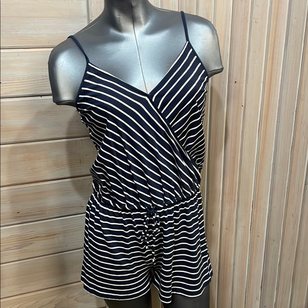 Aeropostale Black and White Striped Romper